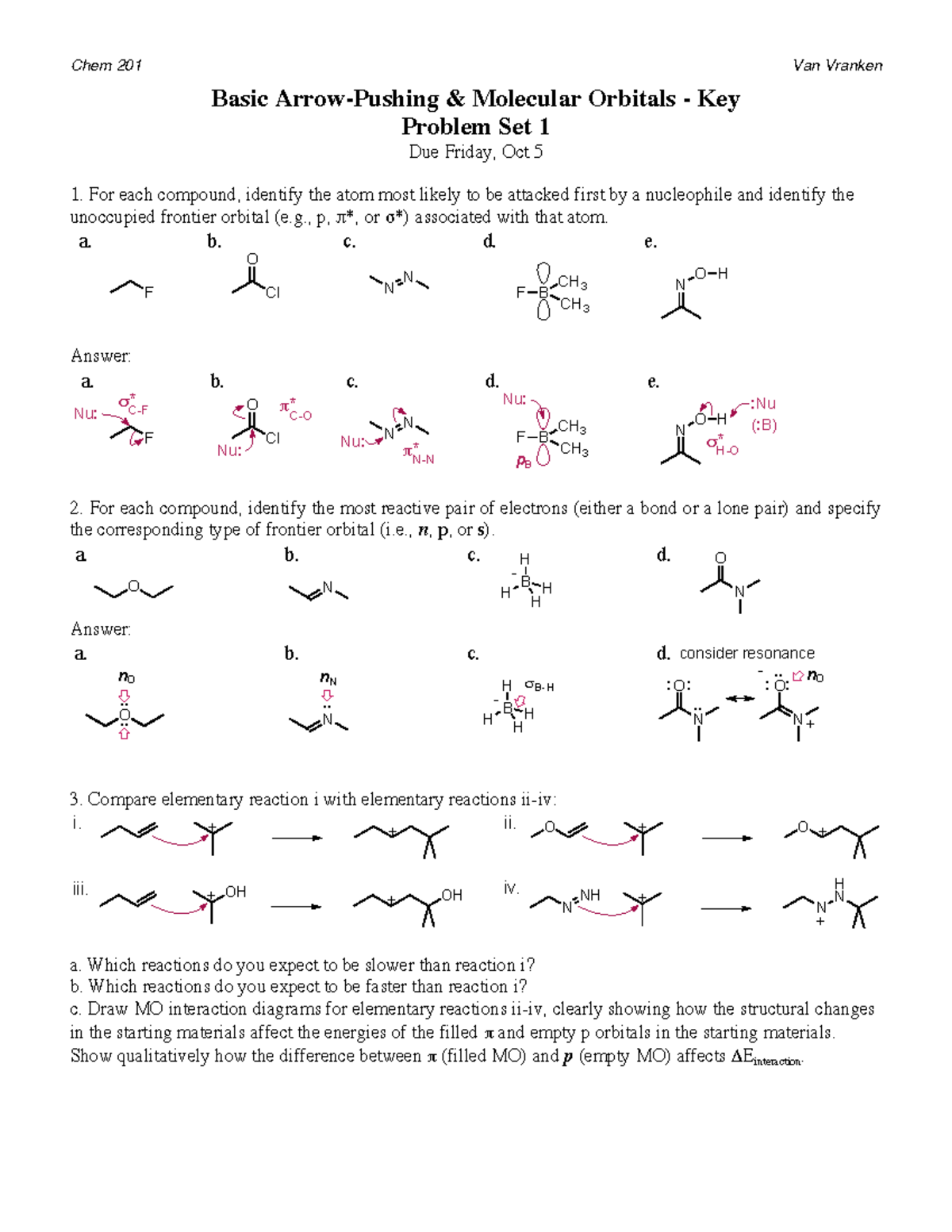 Probset 1key - Chem practice material and answer key - Basic Arrow ...