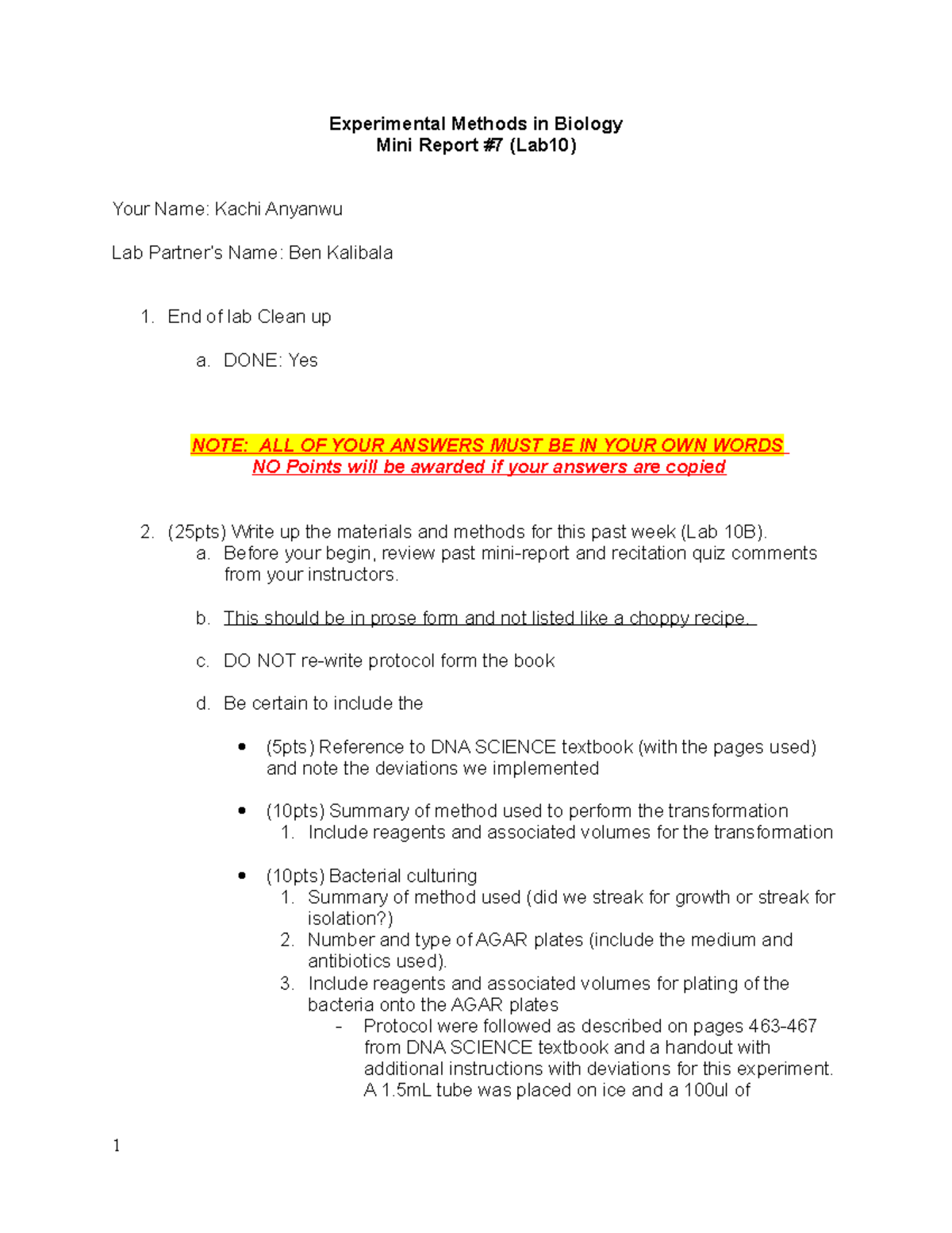 Lab 10B kachi lab report Experimental Methods in Biology Mini