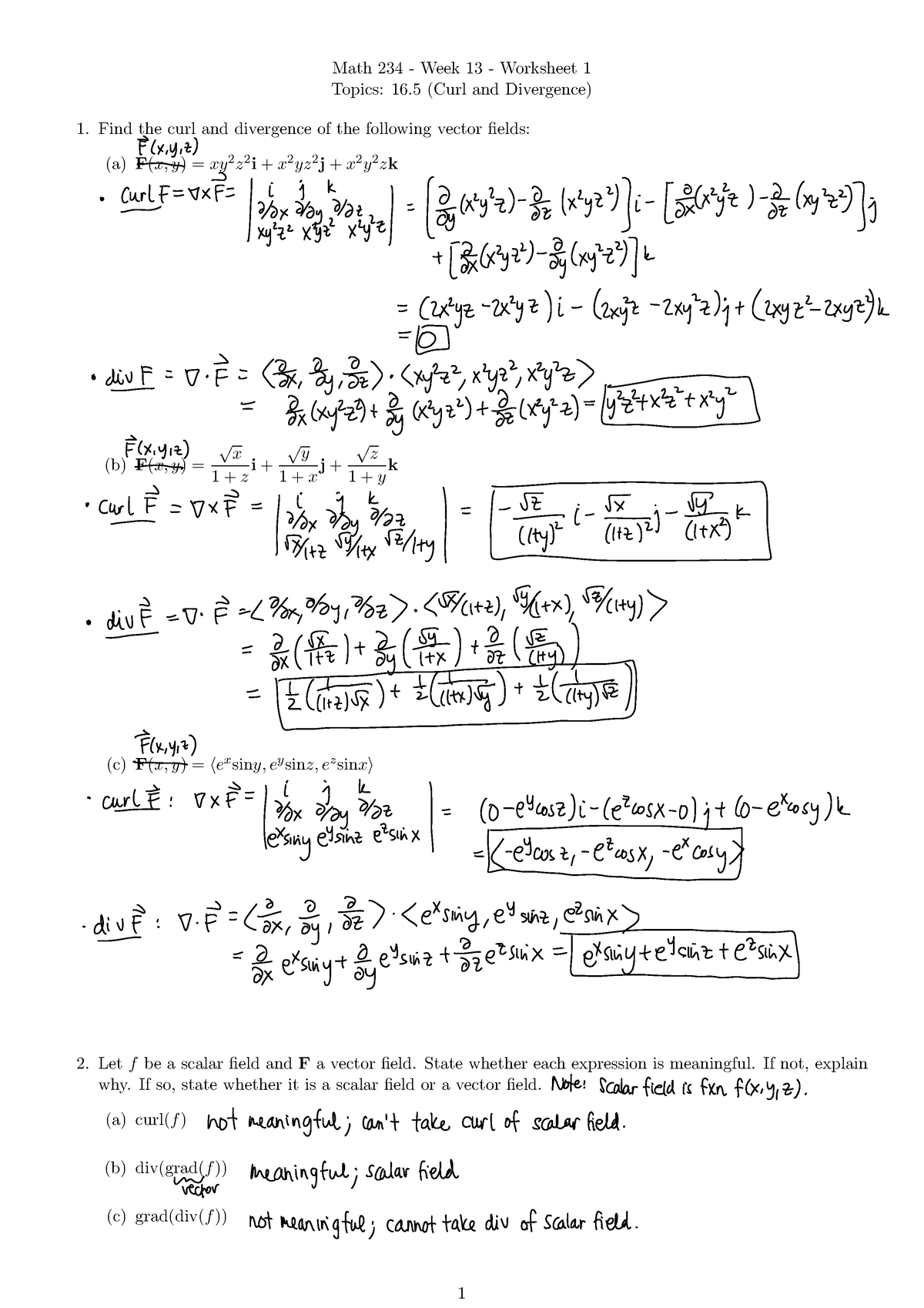 WS25 Solutions - math 234 - Math 234 - Week 13 - Worksheet 1 Topics: 16 ...