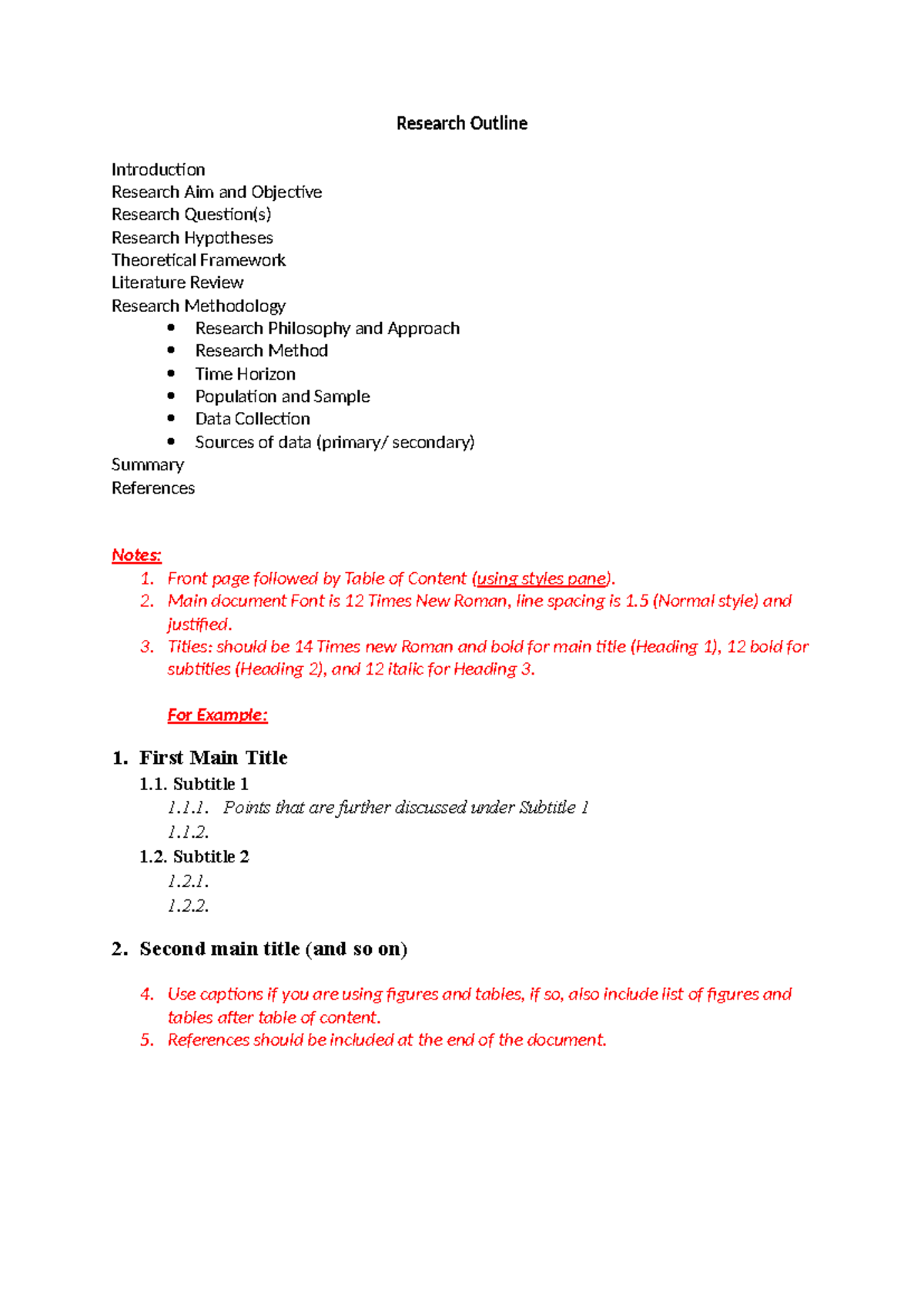 Research Outline - Good files for those who search for lecture notes ...