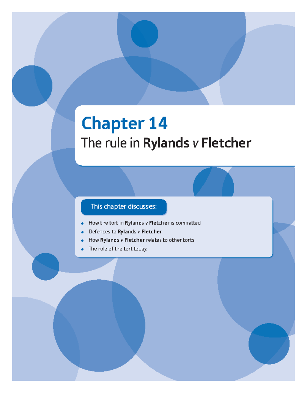 Raylands v Fletcher - Summary Introduction to the Law of Torts ...