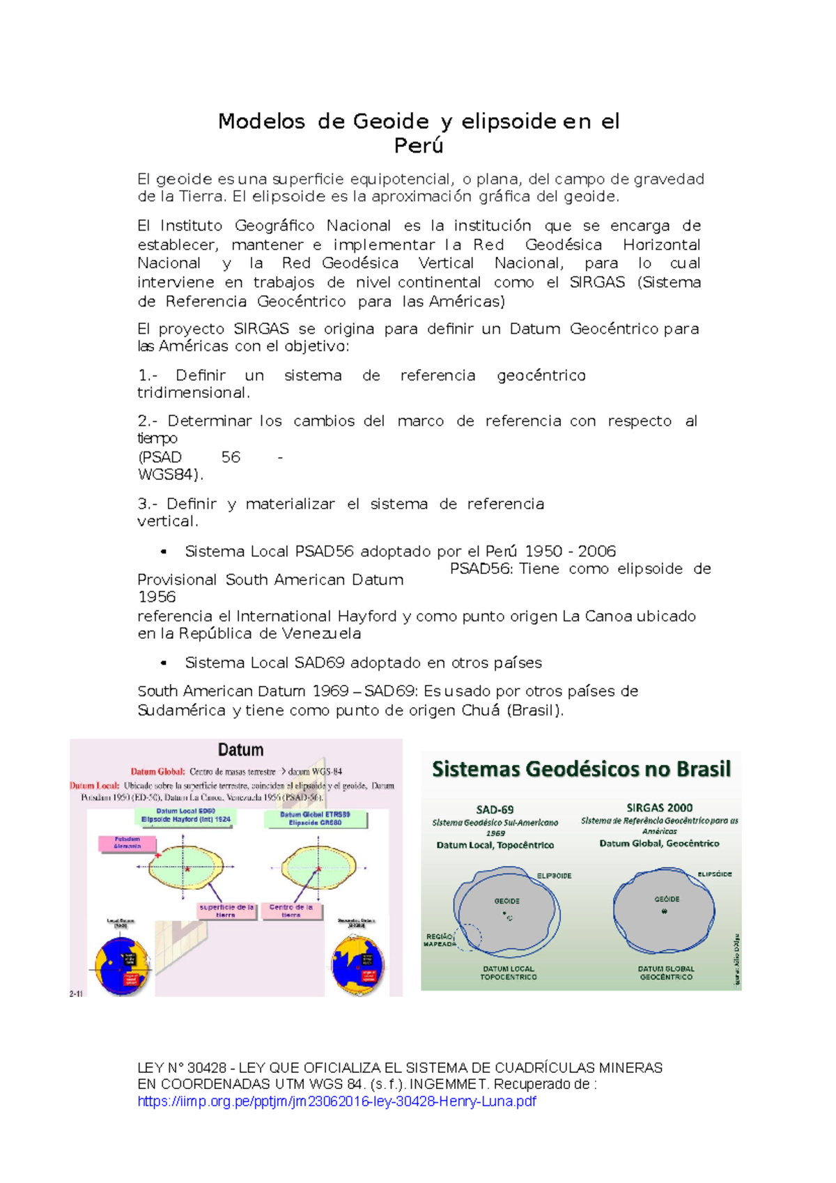 Modelos de geoide y elipsoide - El elipsoide es la aproximación gráfca ...