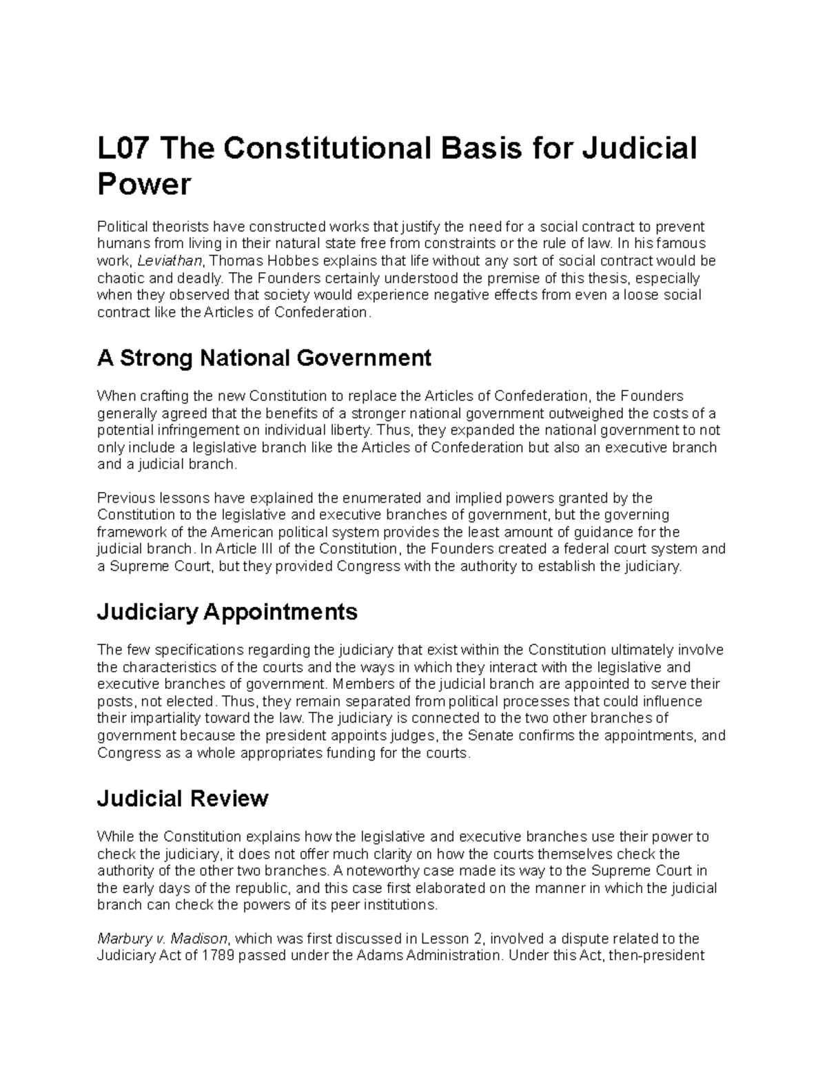 L7 - L07 - L07 The Constitutional Basis for Judicial Power Political ...