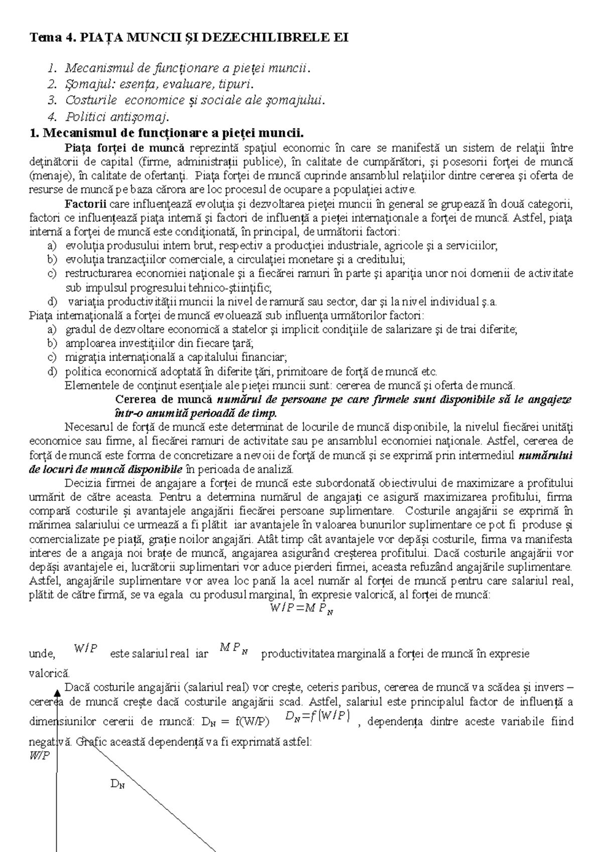 Piata munciisidezechilibreleei compress Tema 4. PIAŢA MUNCII ŞI