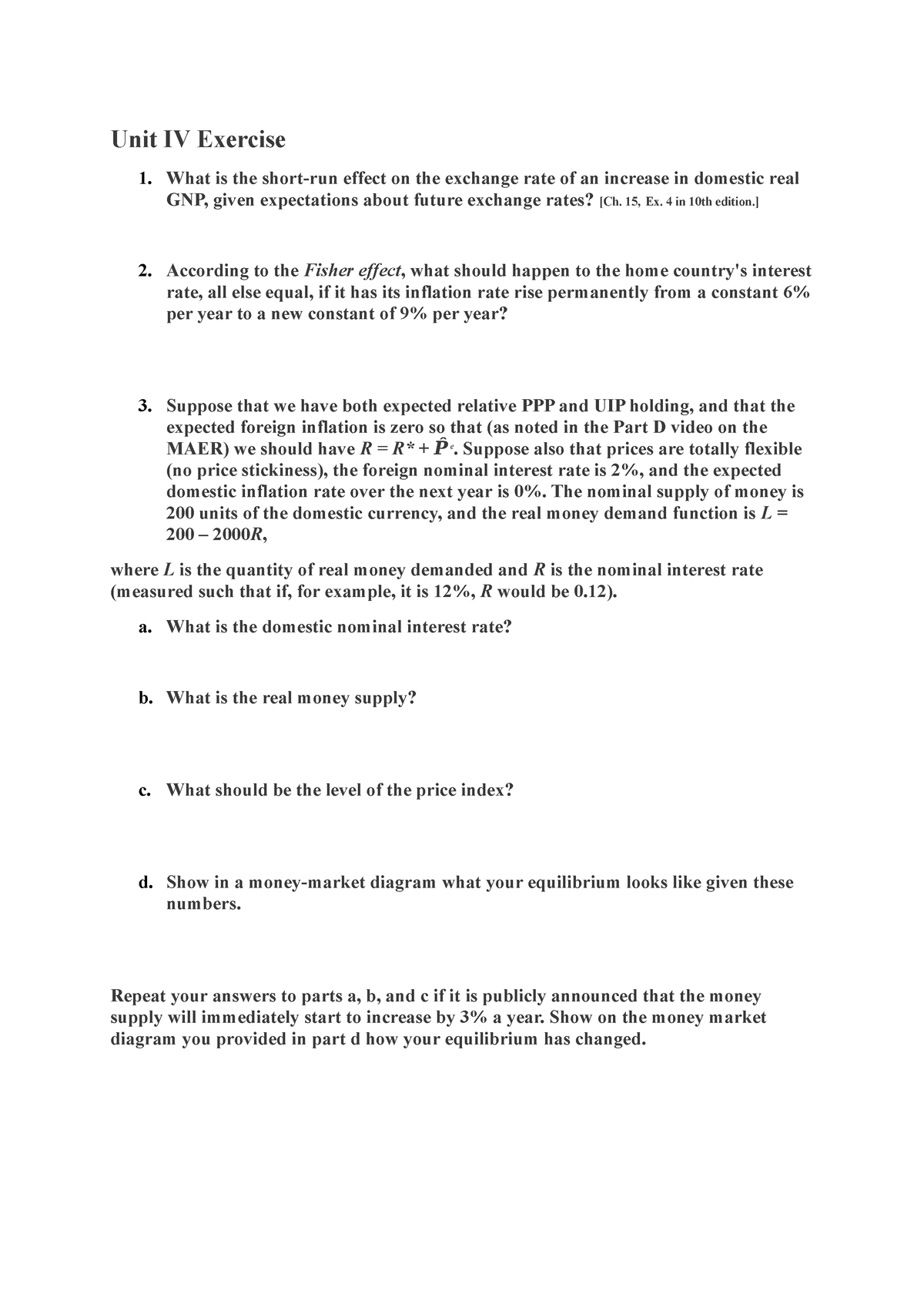 unit-iv-exercise-what-is-the-short-run-effect-on-the-exchange-rate-of