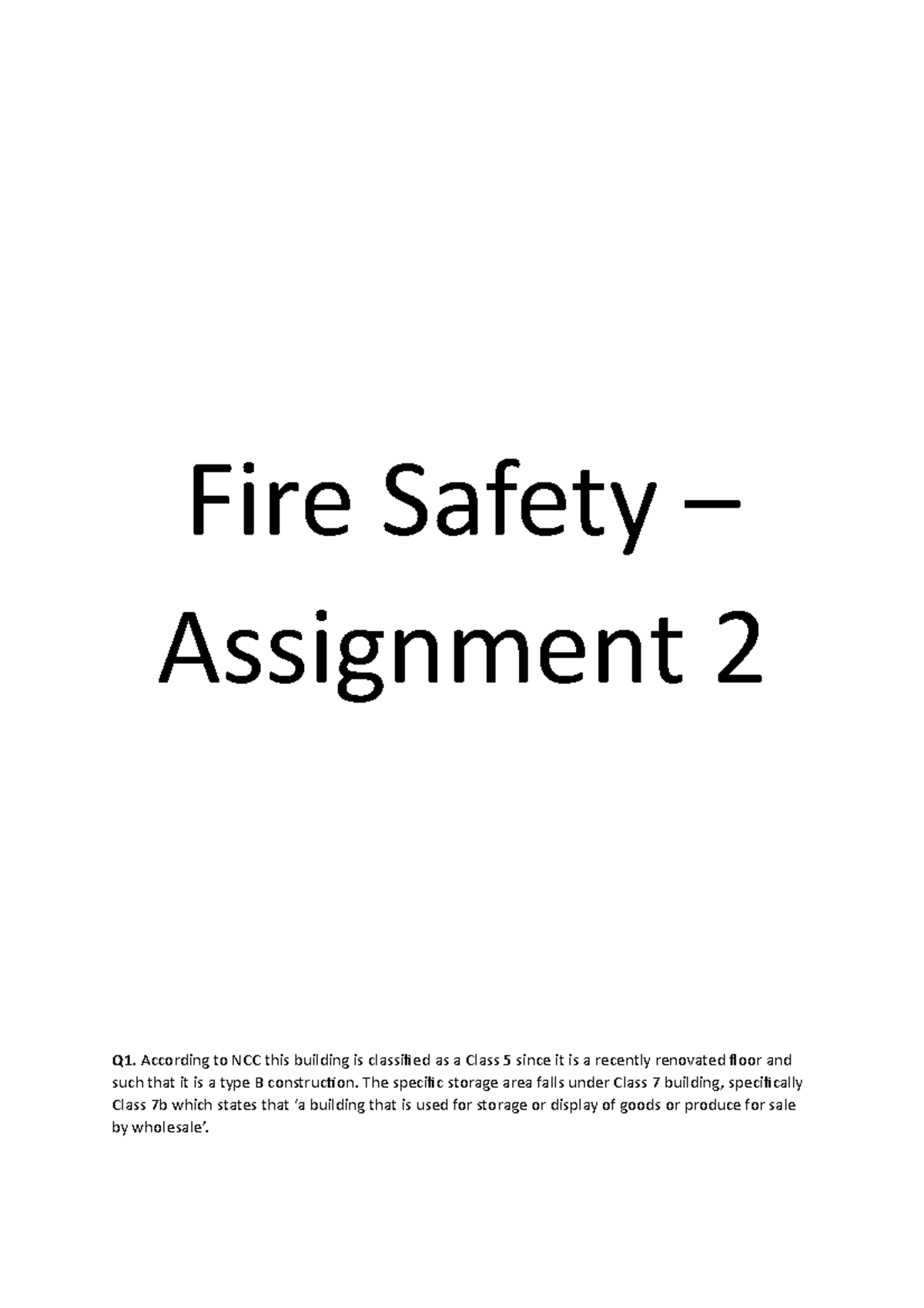 work assignment is done under which principle of fire