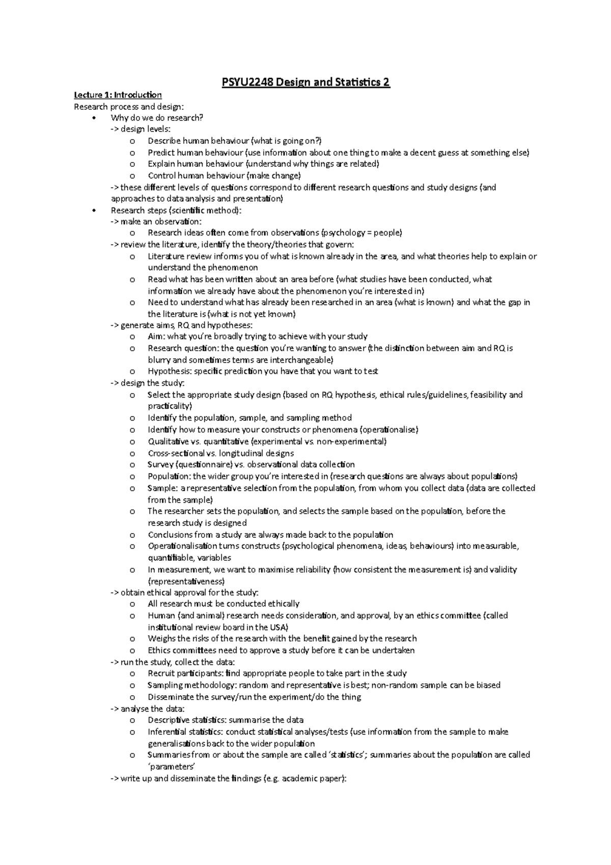 PSYU2248 Notes - In depth lecture material - PSYU2248 - MQ - Studocu