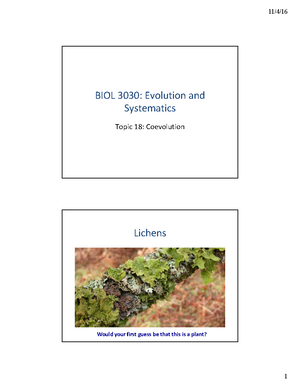 Evolution and Systematics Notes 1 - Evolution & Systematics Lecture 1: ...