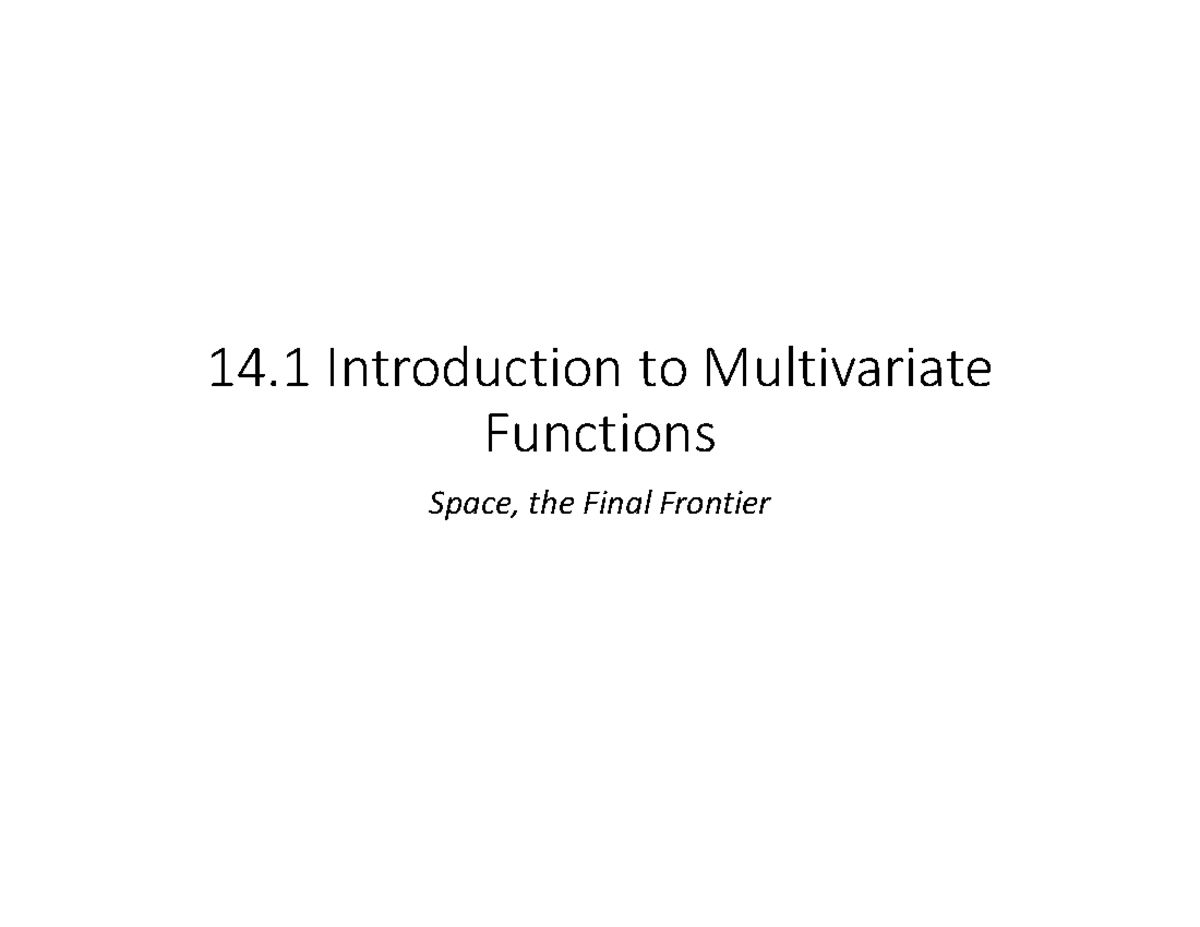 Chap 14 - mamammamammamam - 14 Introduction to Multivariate Functions ...