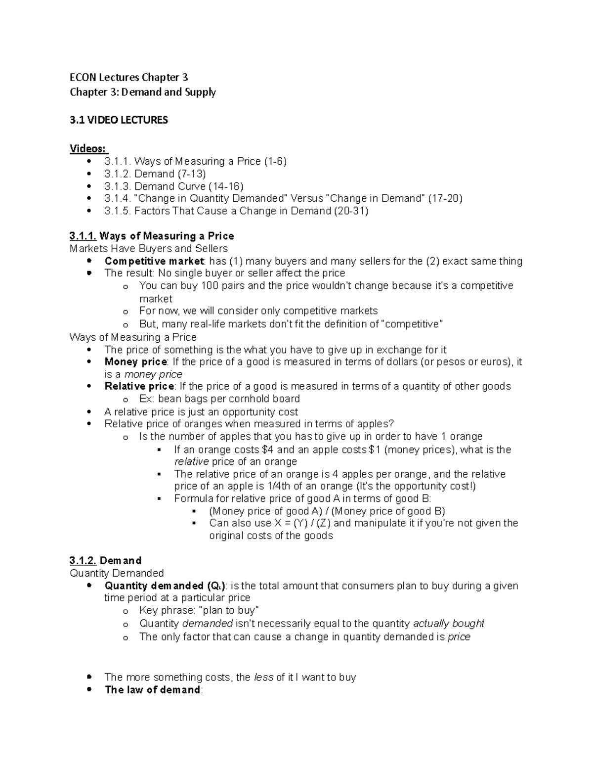 ECON Lectures Chapter 3 and HW - ECON Lectures Chapter 3 Chapter 3 ...