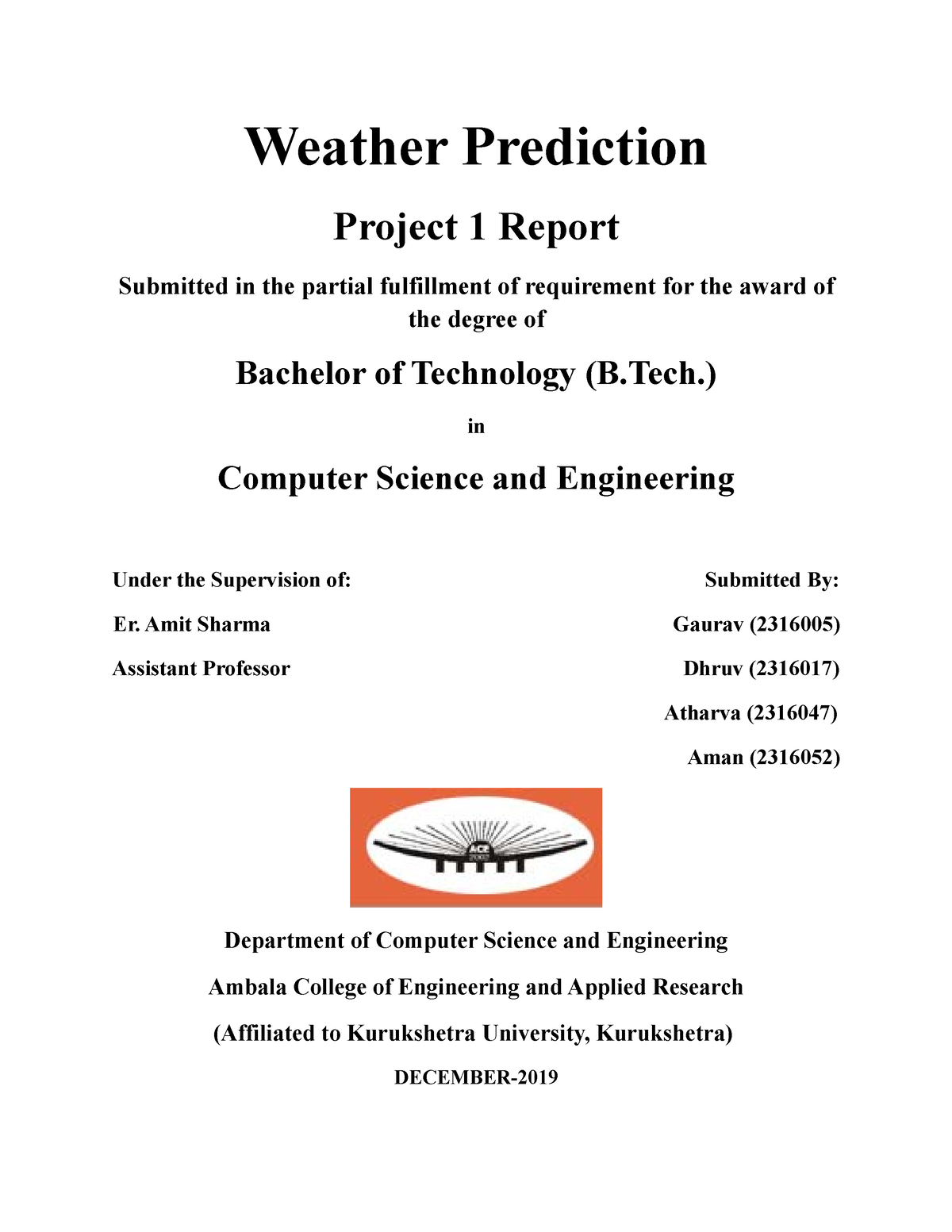 435643484-Project-Report - Weather Prediction Project 1 Report ...