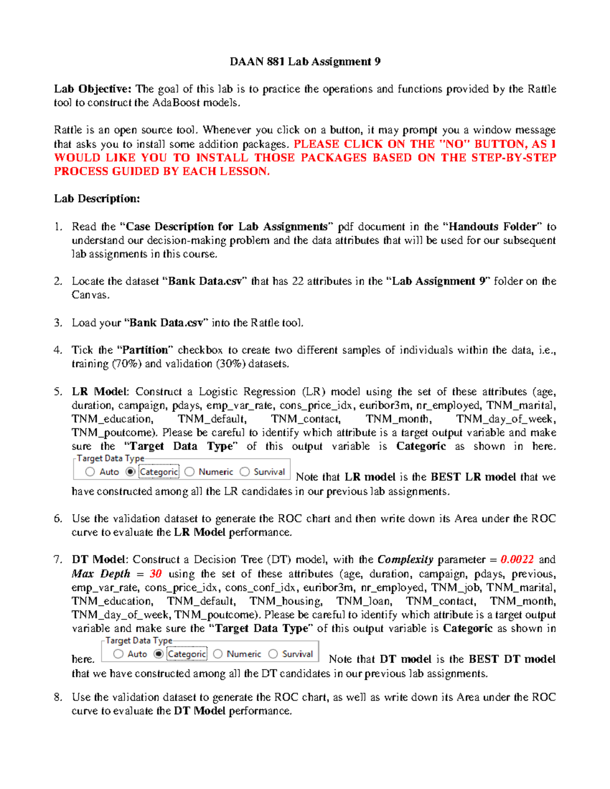 Lab Assignment 9 - Assigment - DAAN 881 Lab Assignment 9 Lab Objective ...