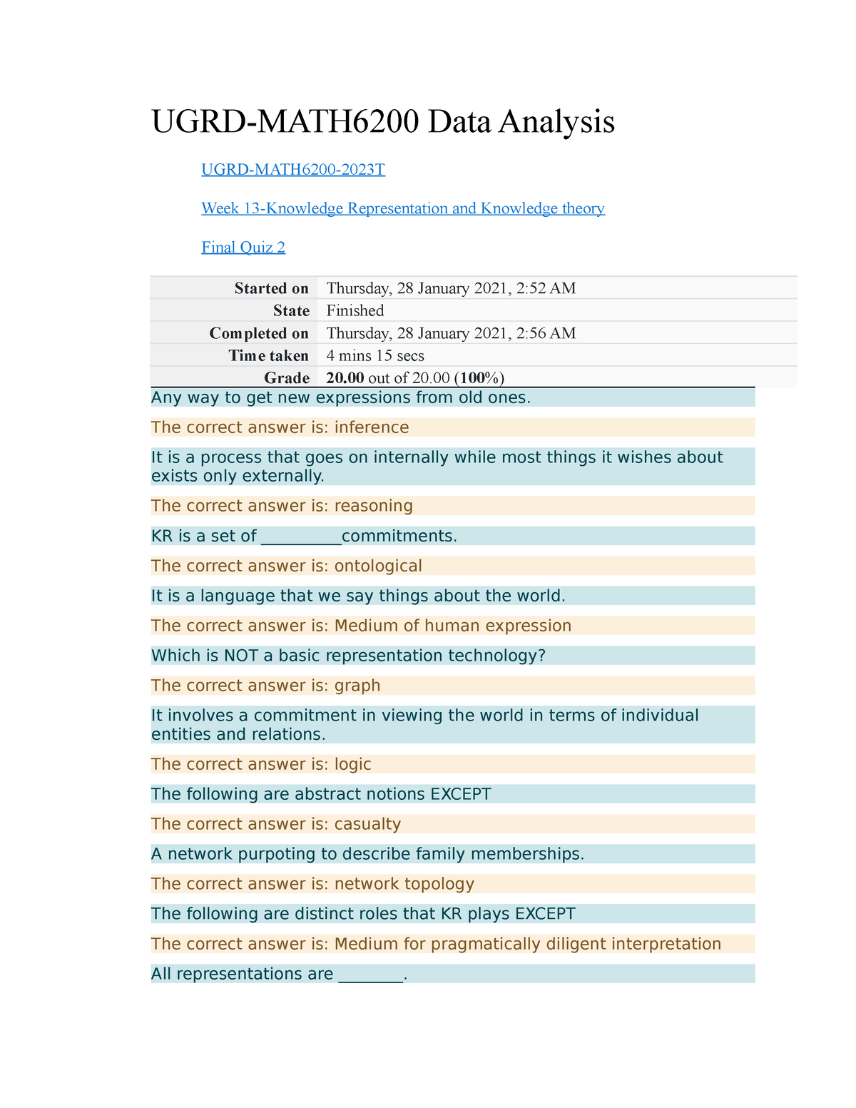 Data Analysis Finalz Quiz 2 - UGRD-MATH6200 Data Analysis UGRD-MATH6200 ...