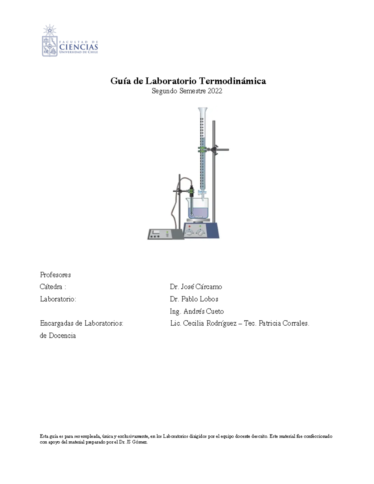 Guia Lab Termodinamica 2022 - Guía De Laboratorio Termodinámica Segundo ...