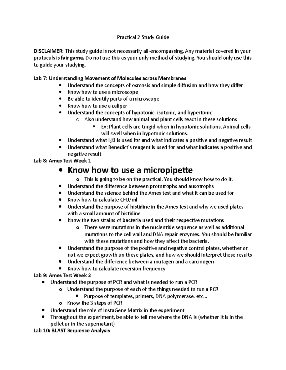 2018-General Biology-Practical 2 Study Guide - Practical 2 Study Guide ...