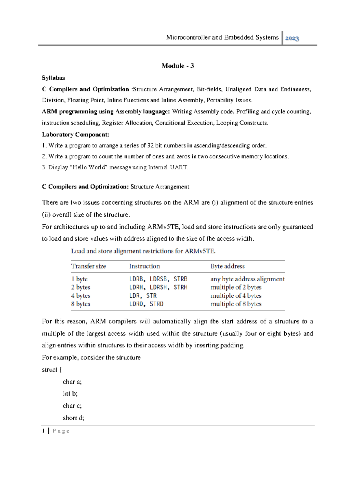 DOC-20241209-WA0010 - Microcontroller - Module - 3 Syllabus C Compilers ...