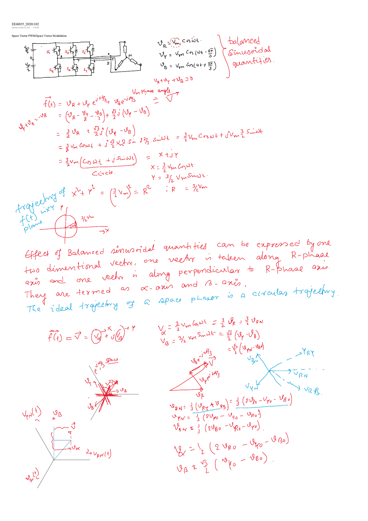 EE60035 202011 02 - Lecture Note On Space Vector PWM - Electric Drives ...