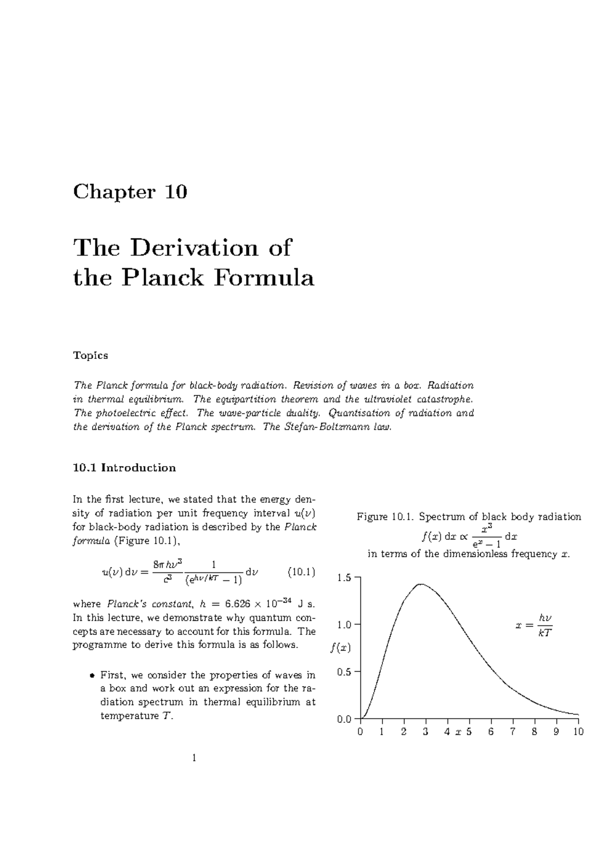 Planck formula - Revision of waves in a box. Radiation in thermal ...