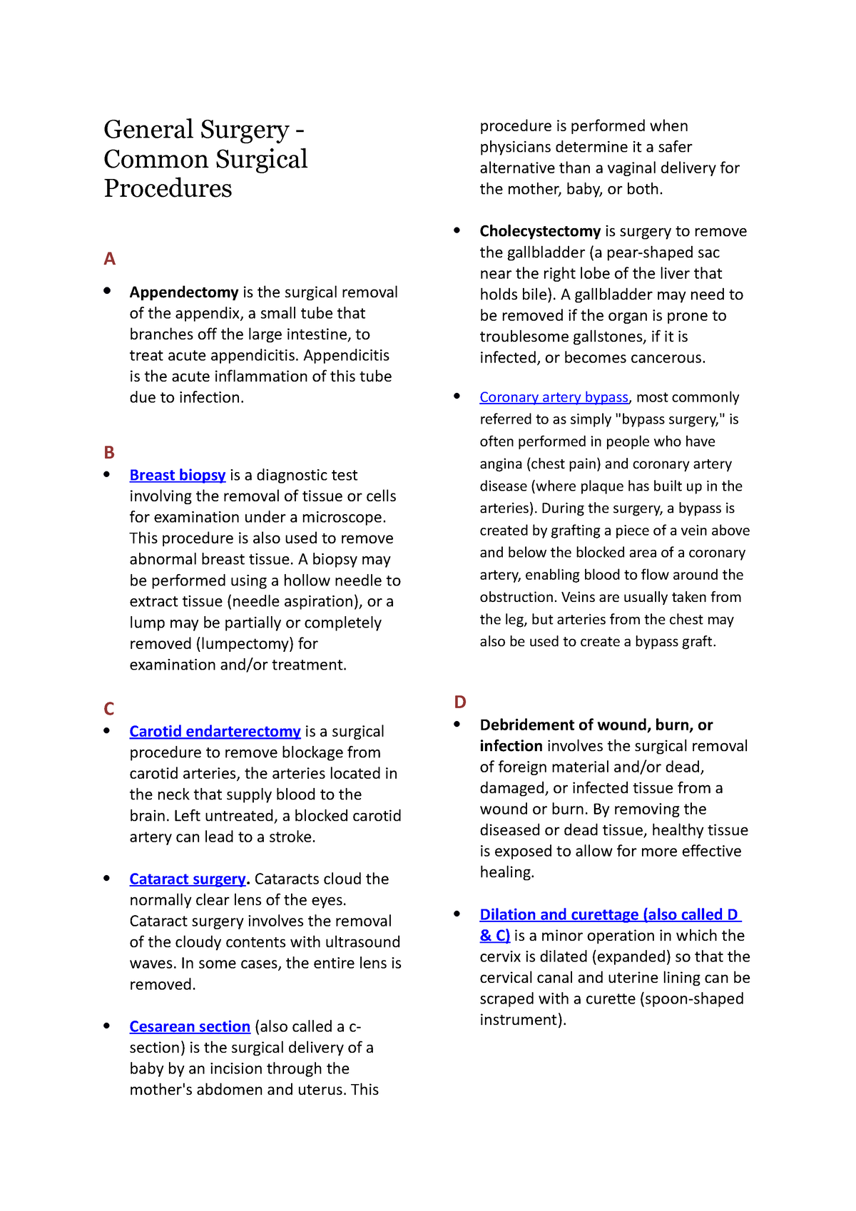 Common Surgical Procedures - General Surgery - Common Surgical ...