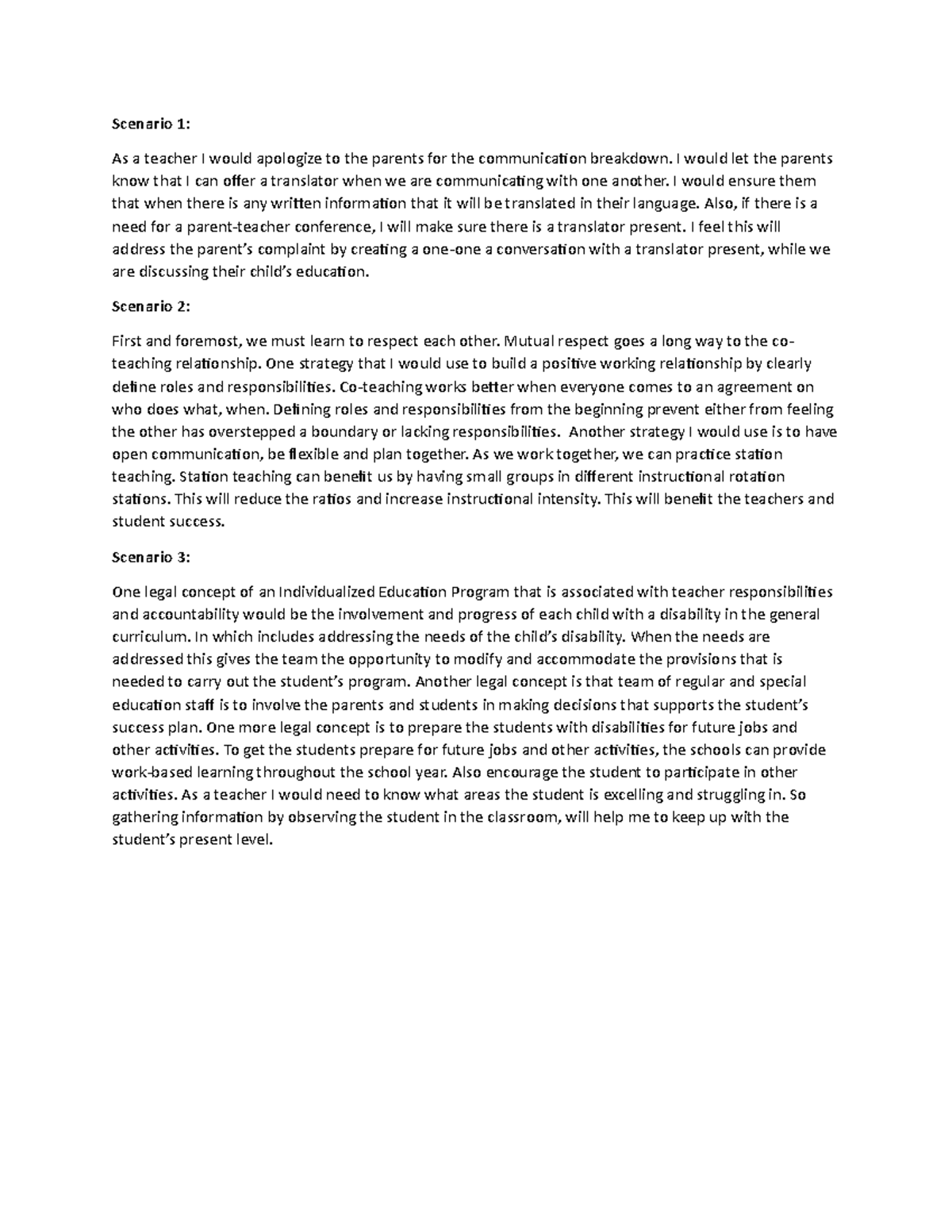 DLM2 TASK 3 Professional Collaboration - Scenario 1: As a teacher I ...