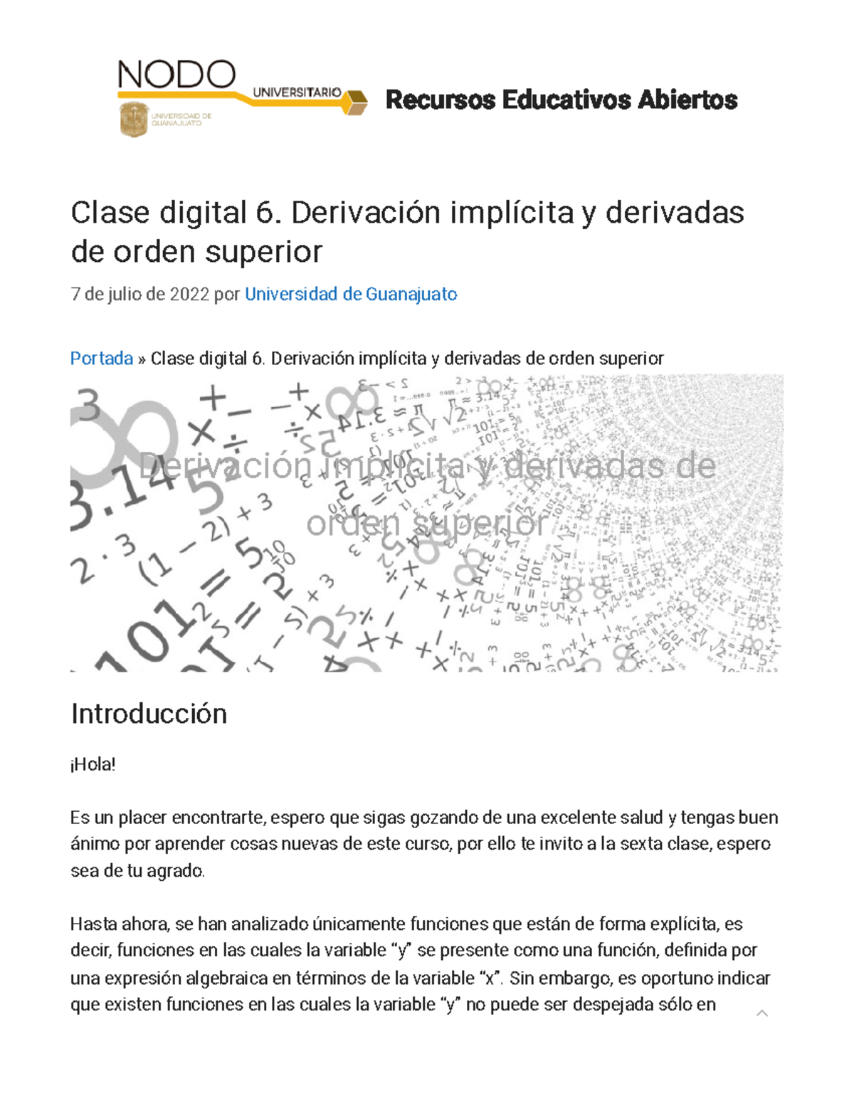 Clase Digital 6. Derivación Implícita Y Derivadas De Orden Superior ...