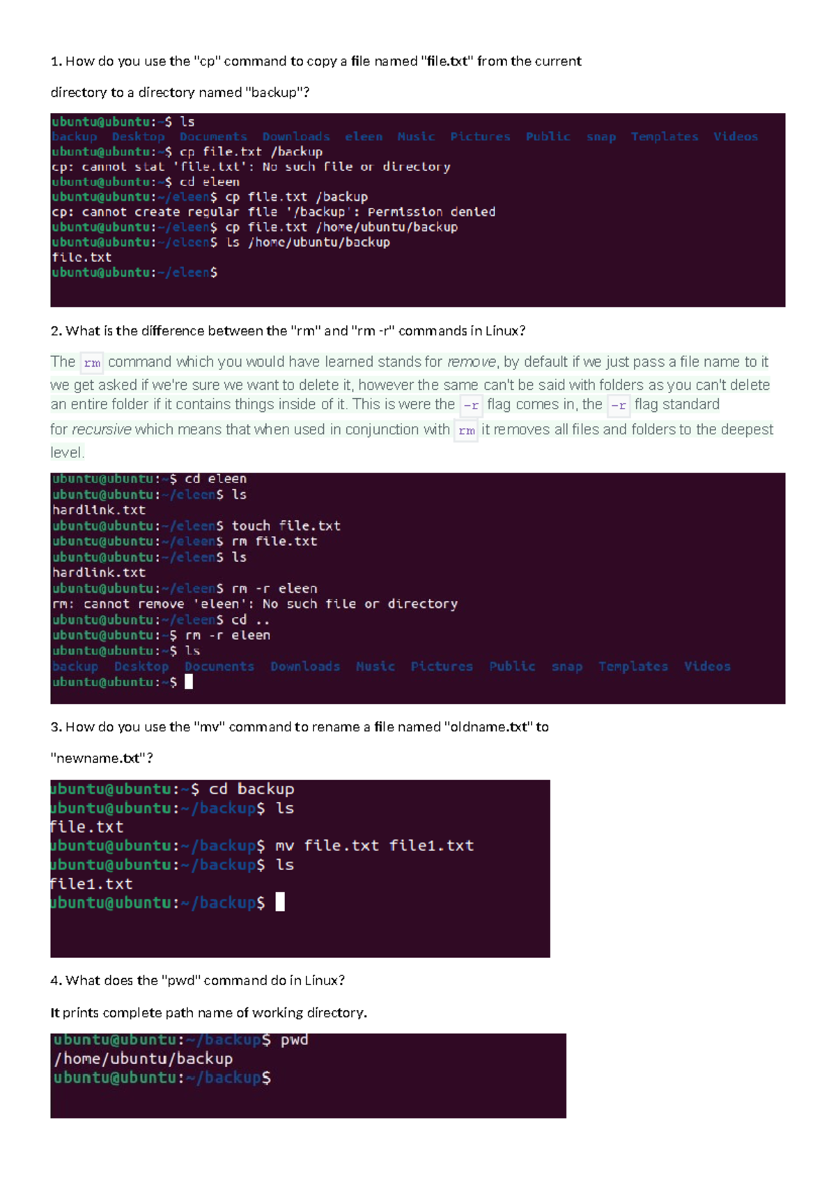 Linux commands - 1. How do you use the 