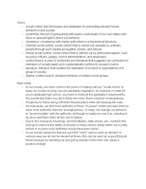 Sociology 101 - Notes for Chapter 4 - Chapter IV | Building Order ...