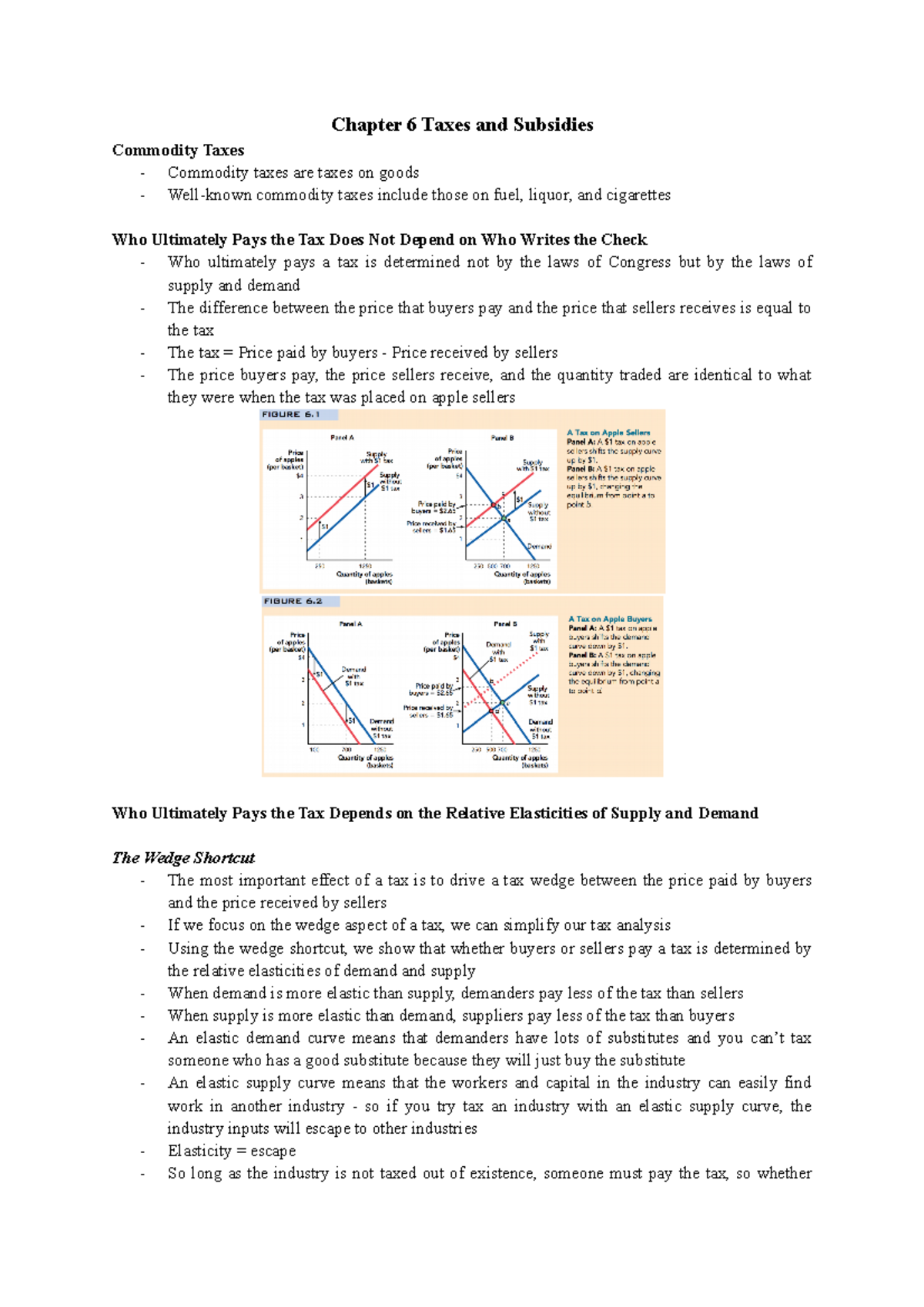 Chapter 6 Taxes And Subsidies - Chapter 6 Taxes And Subsidies Commodity ...