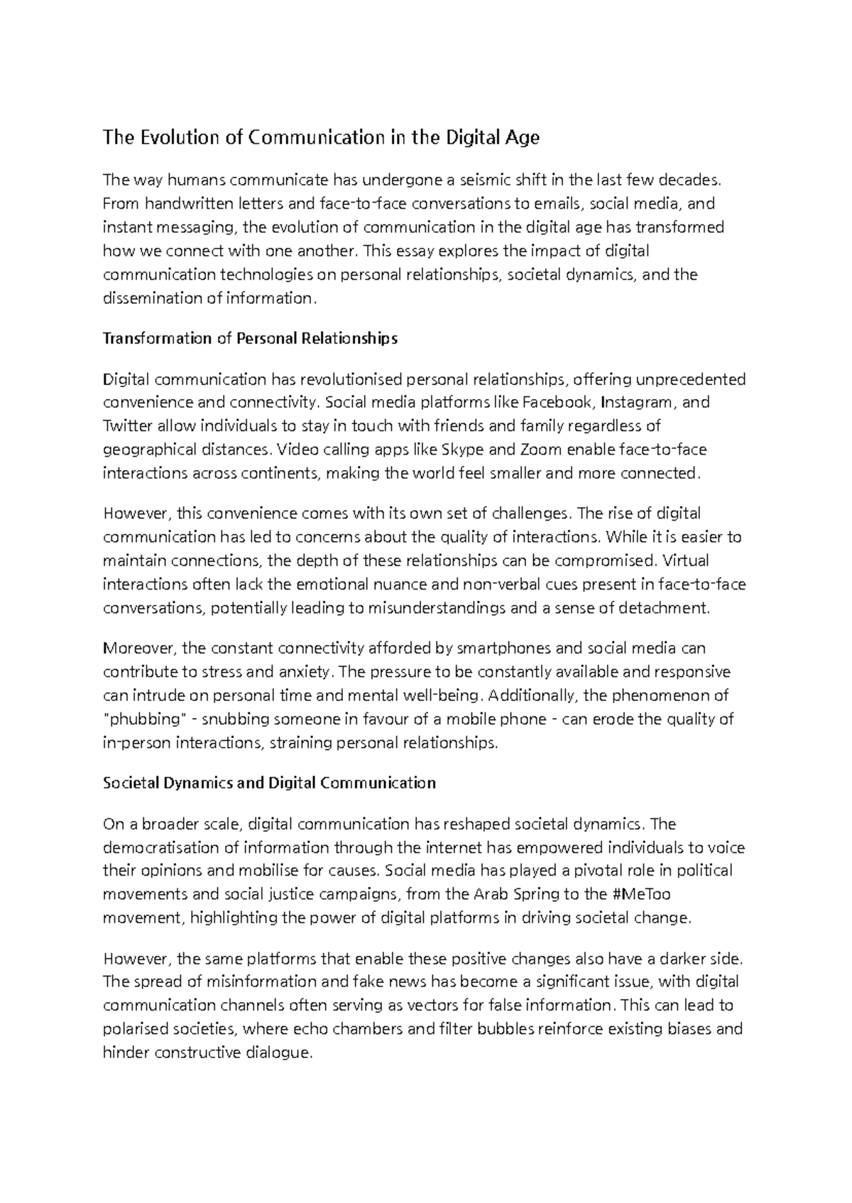 The Evolution of Communication in the Digital Age - From handwritten ...