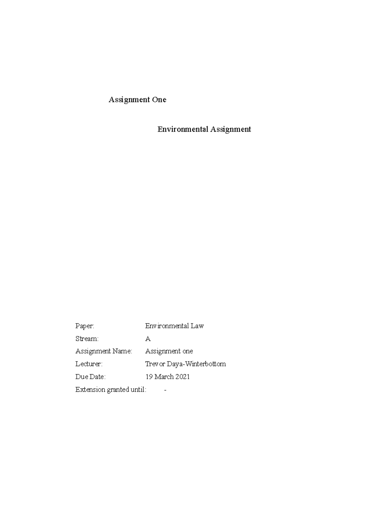 environmental law assignment pdf