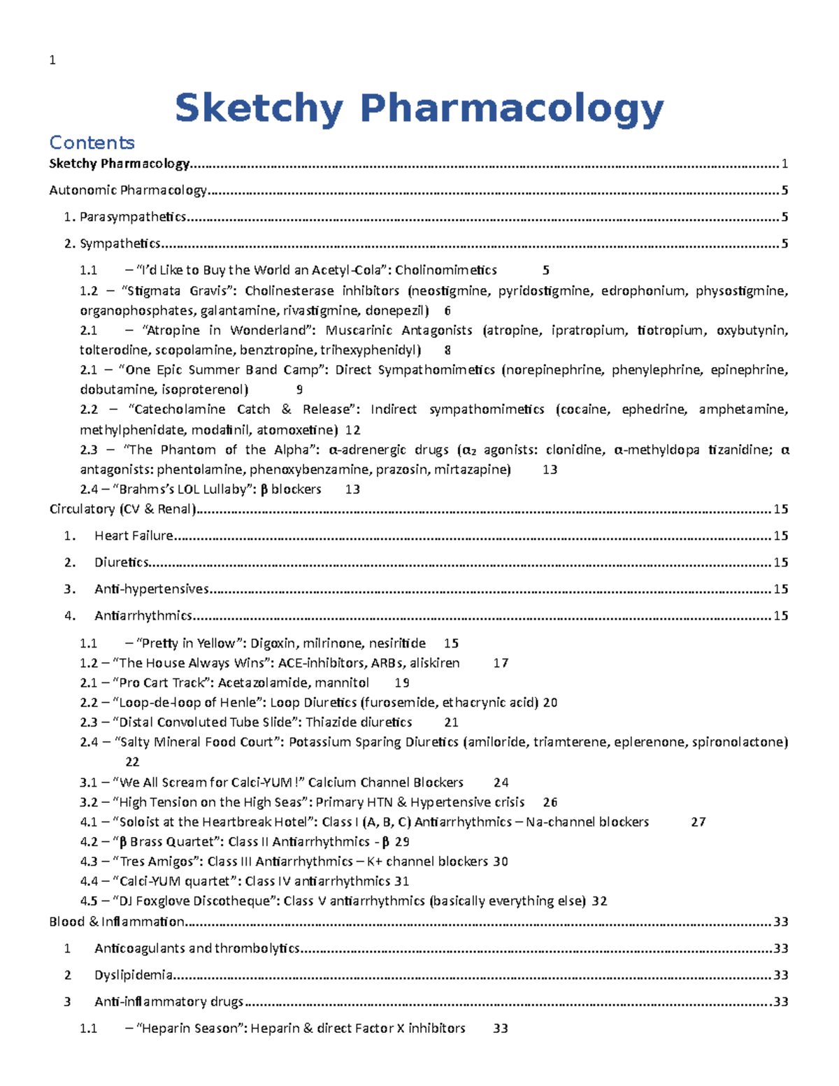 Sketchy Pharm - Complete Sans Pix - Sketchy Pharmacology 2 ...