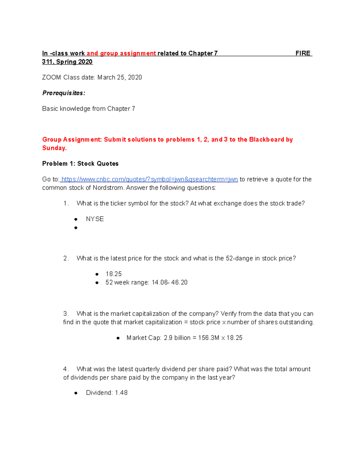 FIRE 311 - Chapter 7 Groupwork - In -class work and group assignment ...