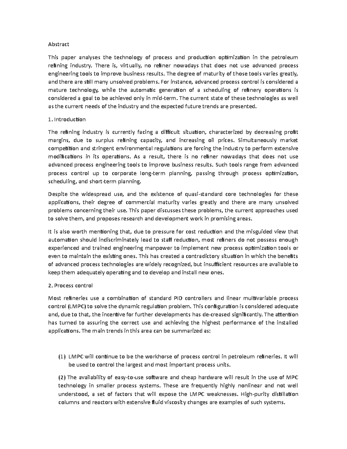 Technology - apuntes - Abstract This paper analyses the technology of ...
