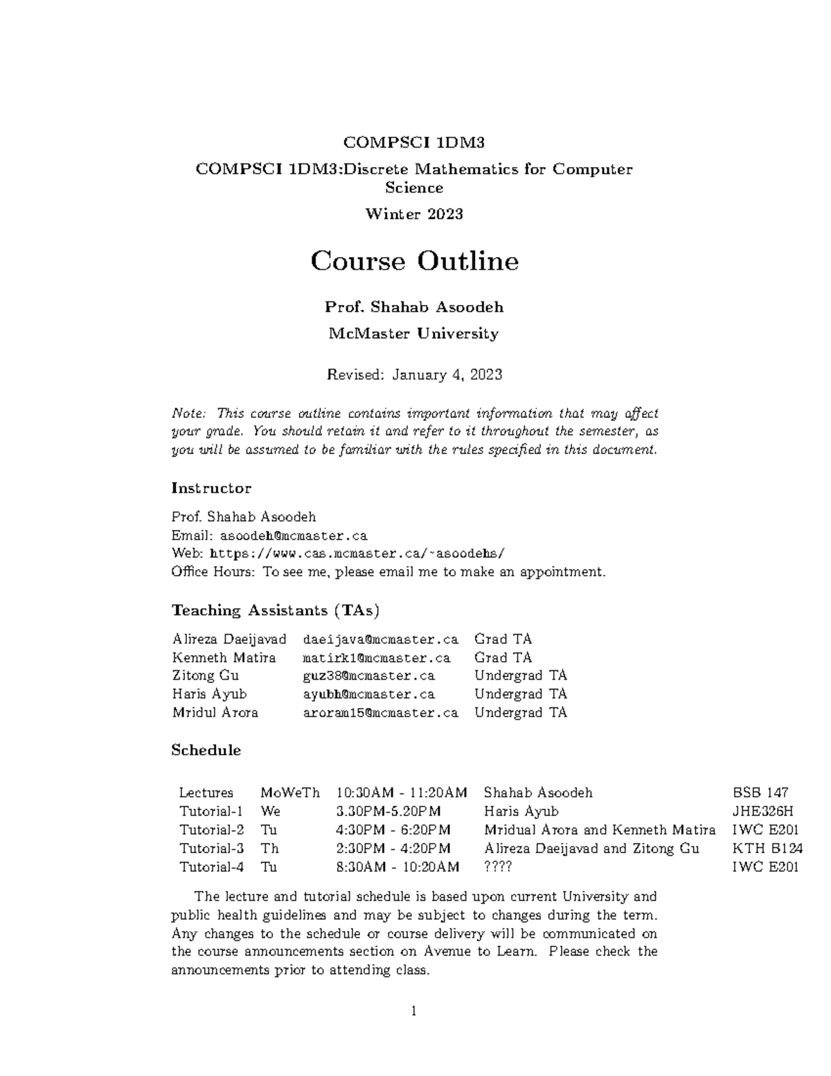 Compsci 1DM3 - Outline - COMPSCI 1DM COMPSCI 1DM3:Discrete Mathematics ...