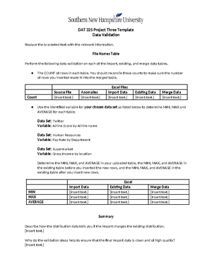 Project Two Template - DAT 325 Project Two Template Executive Summary ...