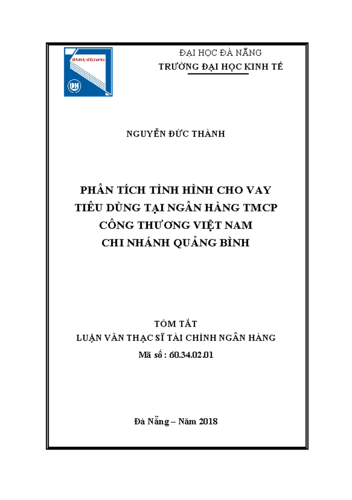 Nguyen Duc Thanh - thong tin - ĐẠI HỌC ĐÀ NẴNG TRƯỜNG ĐẠI HỌC KINH TẾ ...