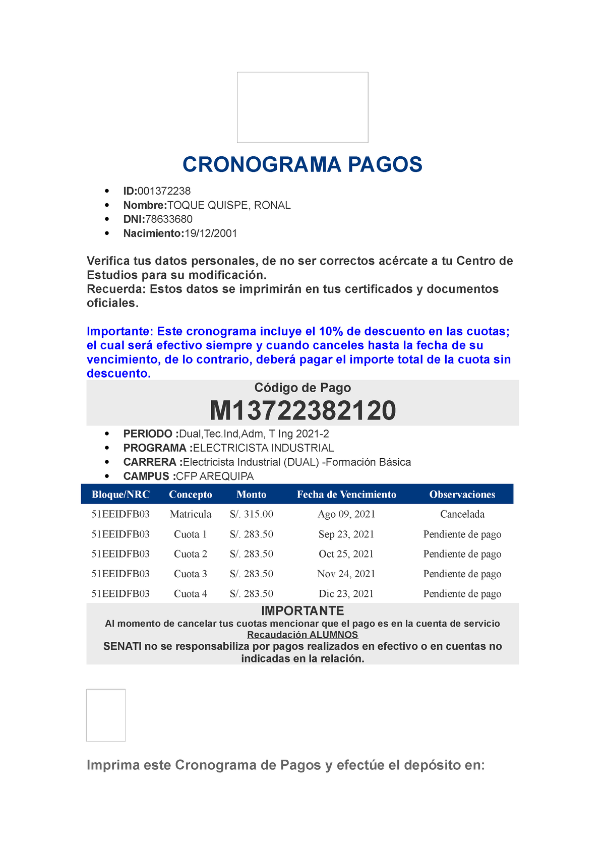 Cronograma De Pagos - Interesante - CRONOGRAMA PAGOS ID: 001372238 ...