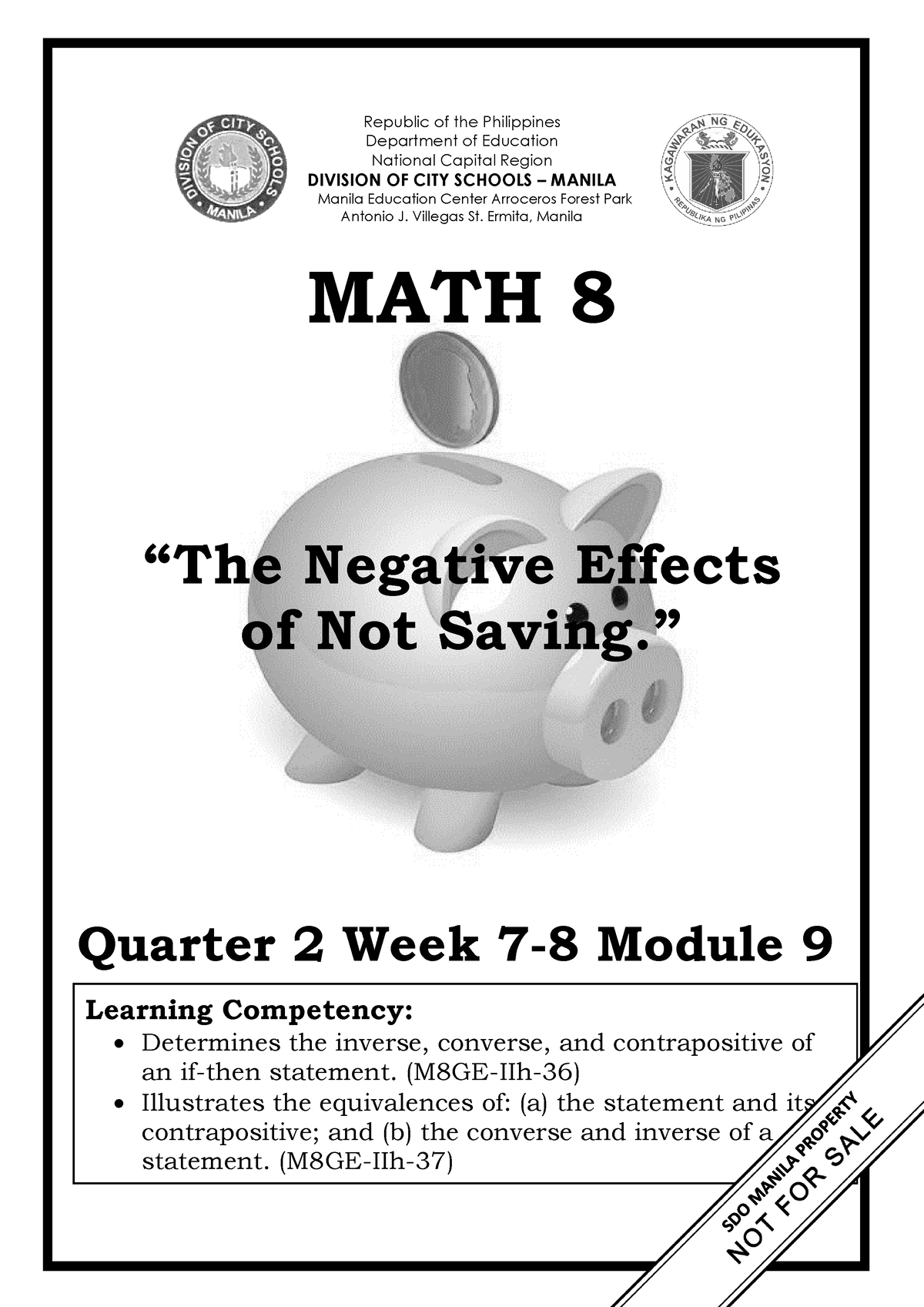 Edited-Math8 Quarter 2 Module 09 Final - Republic Of The Philippines ...