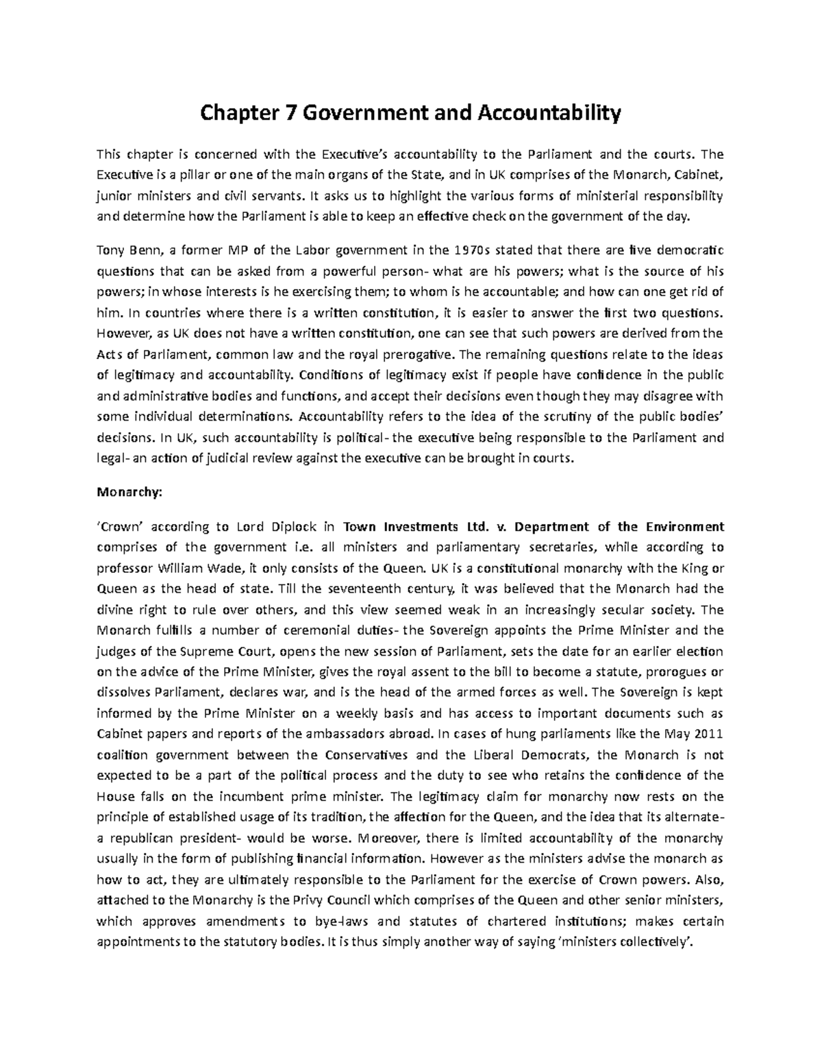Chapter 7 Government and Accountability - Chapter 7 Government and ...