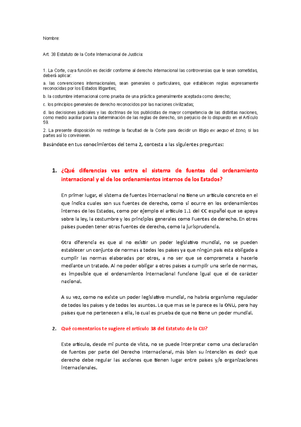Article 38 Du Statut De La Cij