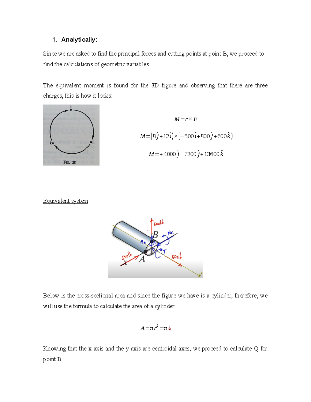 Proyecto final - Analytically: Since we are asked to find the principal ...