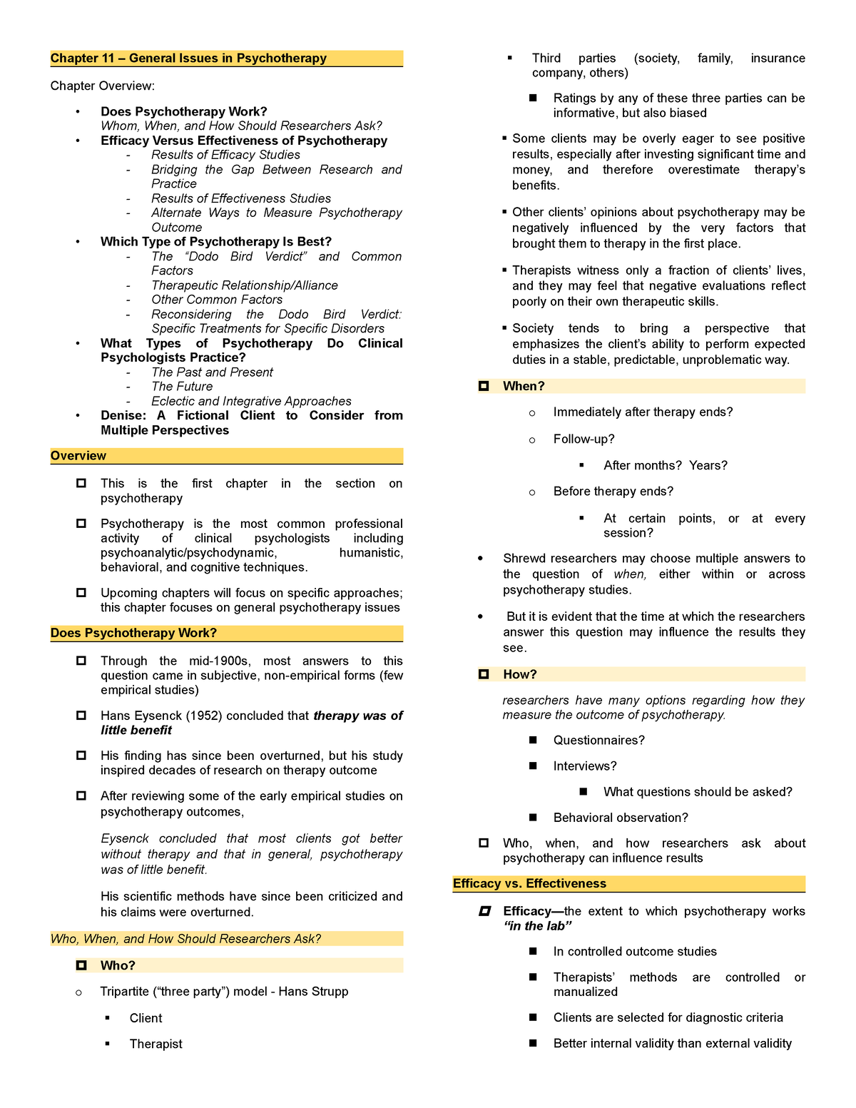 Chapter 11 - Clinical Psychology - Chapter 11 – General Issues in ...