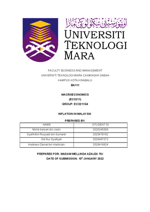Report Group Assignment Eco211 Fundamentals Of Economics Uitm Studocu