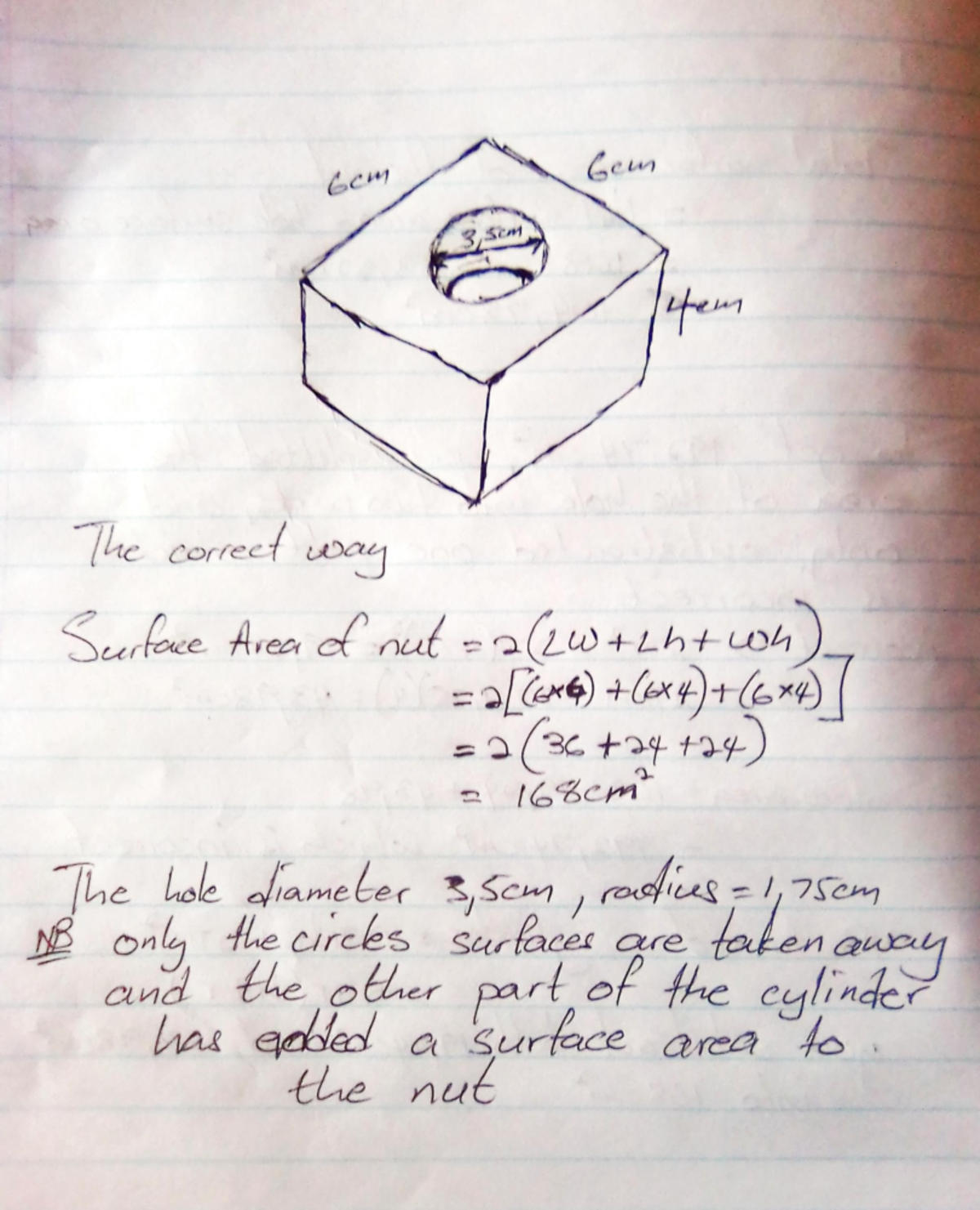 Scan 18 Oct 24 10·48·32 Surface area of a square nut with a hole