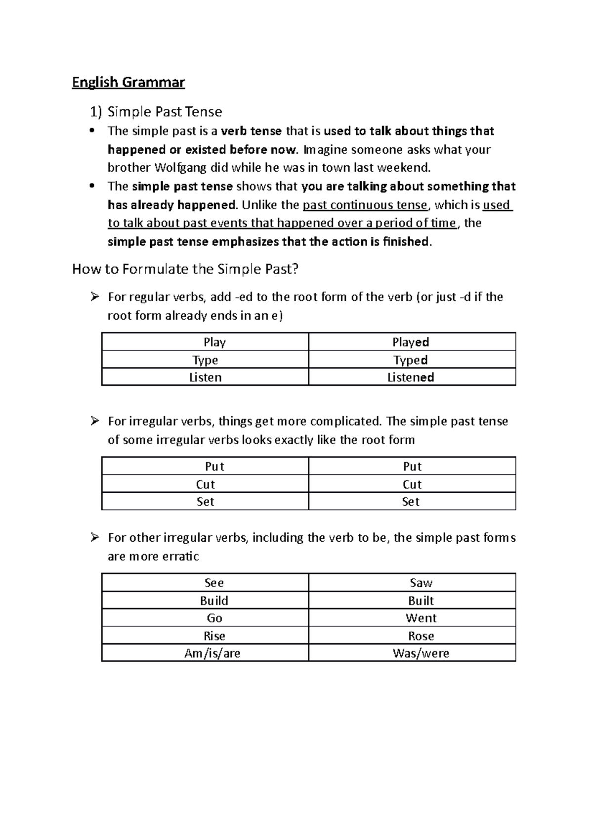 English Grammar (Auto Recovered) - English Grammar 1) Simple Past Tense ...