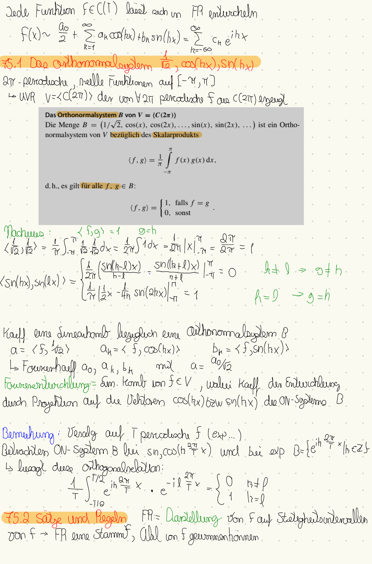 Höhere Mathematik In Rezepten 75 FR Hintergrund-Sätze-Anwendungen - Höhere Mathematik 3 - Studocu