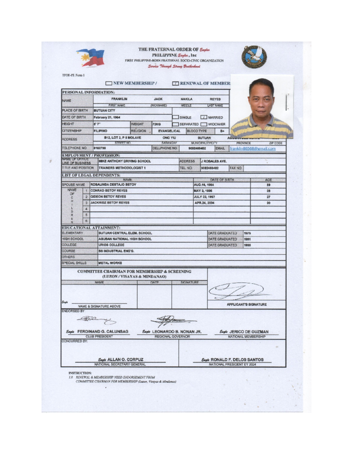 Doc1 - Real - THE FRATERNAL ORDER OF Eagles PHILIPPINE Eagles, Inc ...