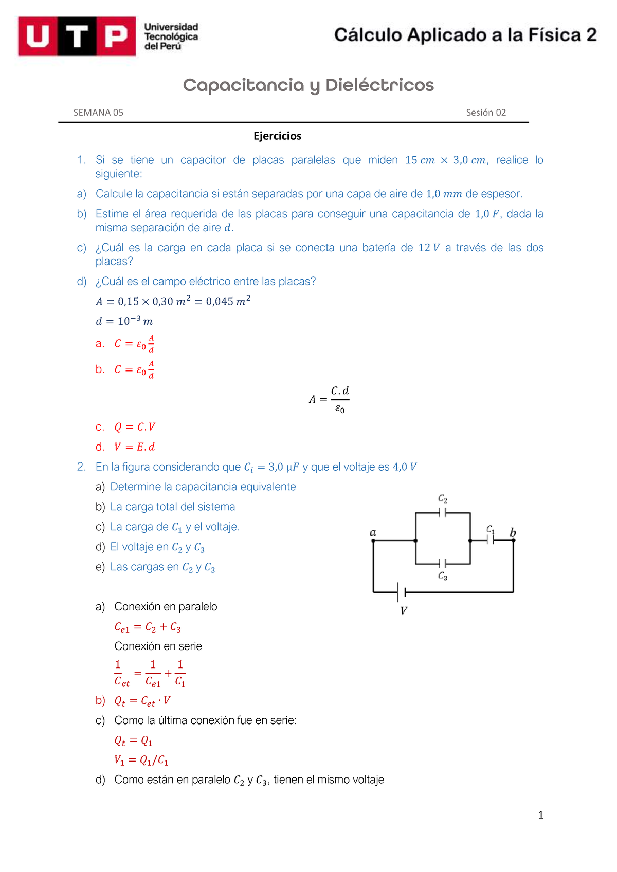 S05.S2 Capacitancia Ejercicios I - Capacitancia Y Dieléctricos SEMANA ...