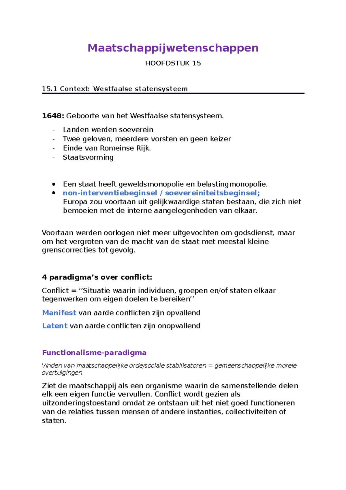 Samenvatting H15 - Maatschappijwetenschappen HOOFDSTUK 15 15 Context ...