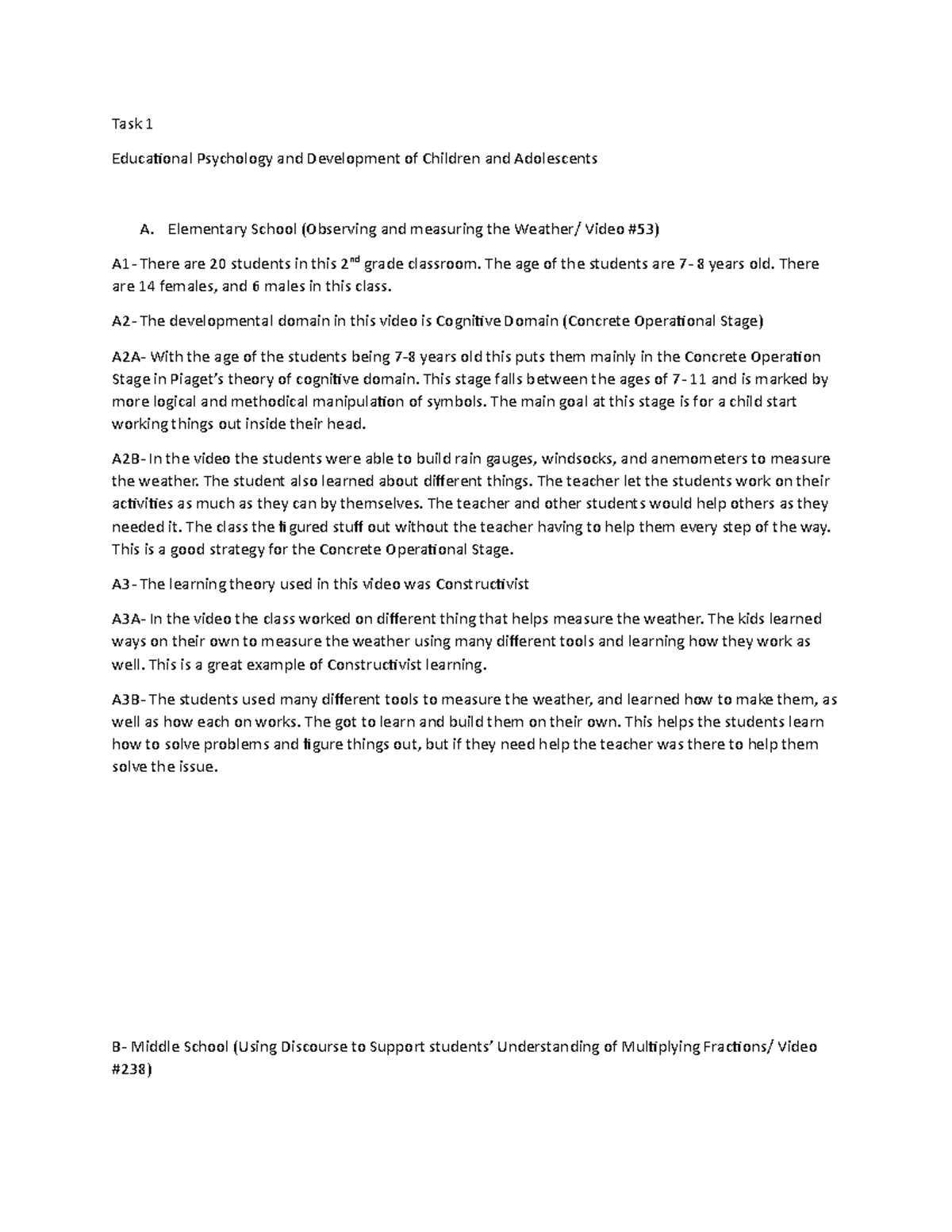 Task 1 Pass - Task 1 Passed - Task 1 Educational Psychology and ...